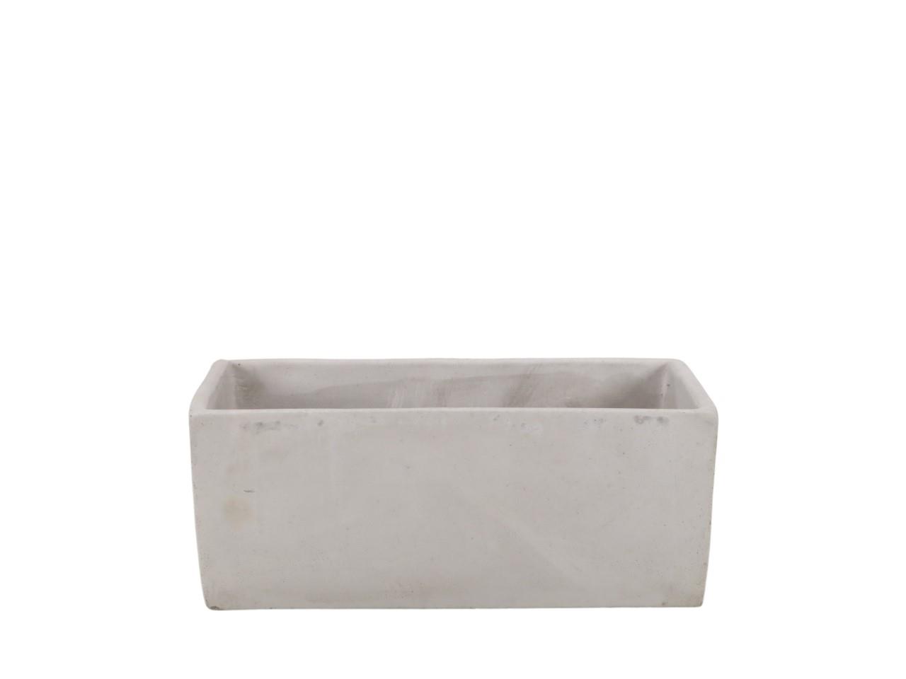 Pflanztopf rechteckig Zement grau L21,5 H9cm Pflanztopf rechteckig Zement grau L21,5 H9cm
