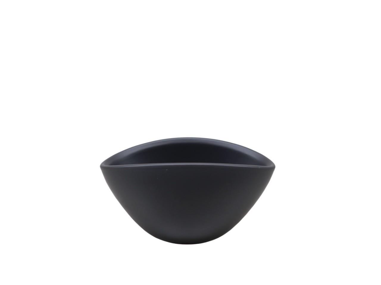 Keramiksteckschale oval anthrazit matt L15cm