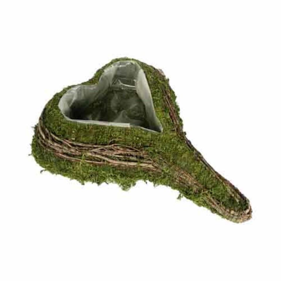 Pflanzherz Moos-Rattan 22cm Höhe 6cm
