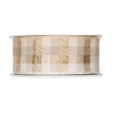 Karoband 38 mm 18 Meter cream/gold 70 Karoband 38 mm 18 Meter cream/gold 70