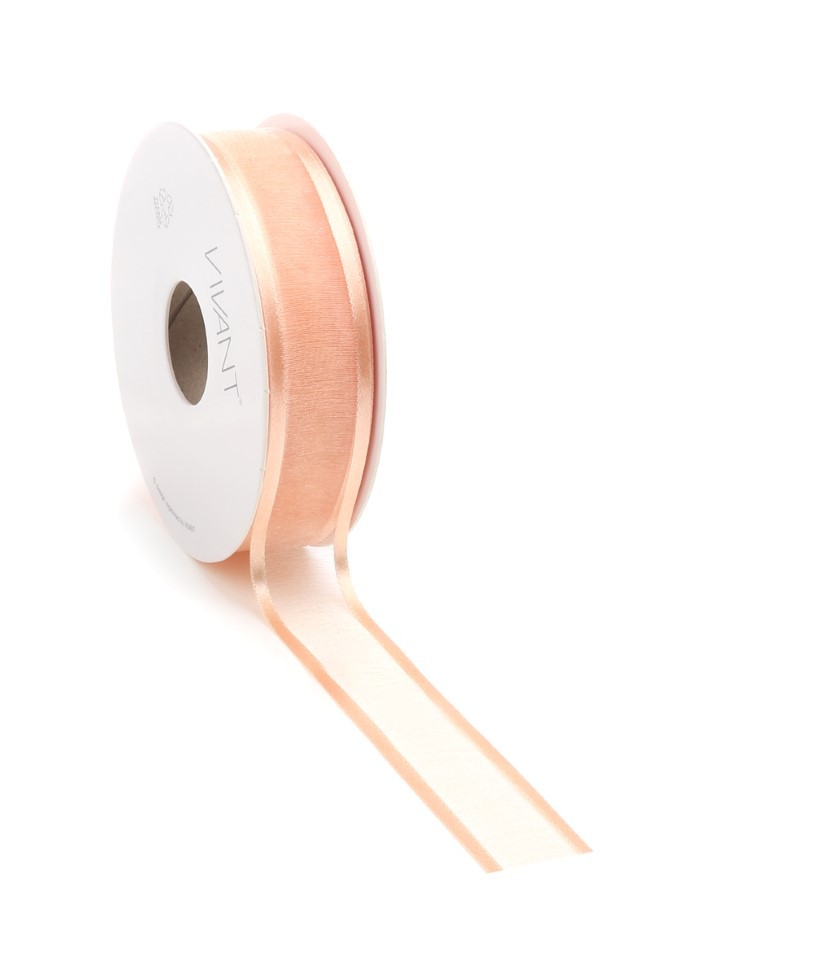 Band Prego Organza/Satinrand 22 mm 25 Meter apricot Farbe 54