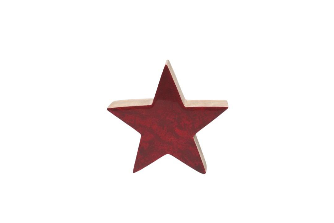 Stern stehend Mangoholz rot D15x3,5cm