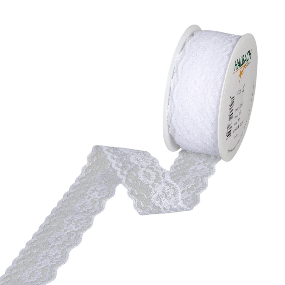 Spitzenband 37 mm 15 Meter white 11