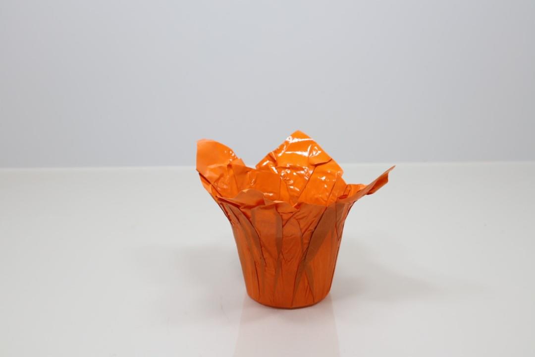 Deco Wraps Ribbed Kraft Papier  wasserfest orange 10,5cm