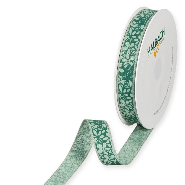 Druckband Streublümchen 15 mm 18 Meter jade/mint 128