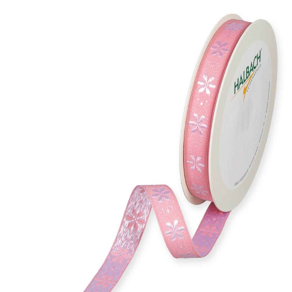 Dekorationsband Blüten 15 mm 15 Meter rose/white 176 Dekorationsband Blüten 15 mm 15 Meter rose/white 176