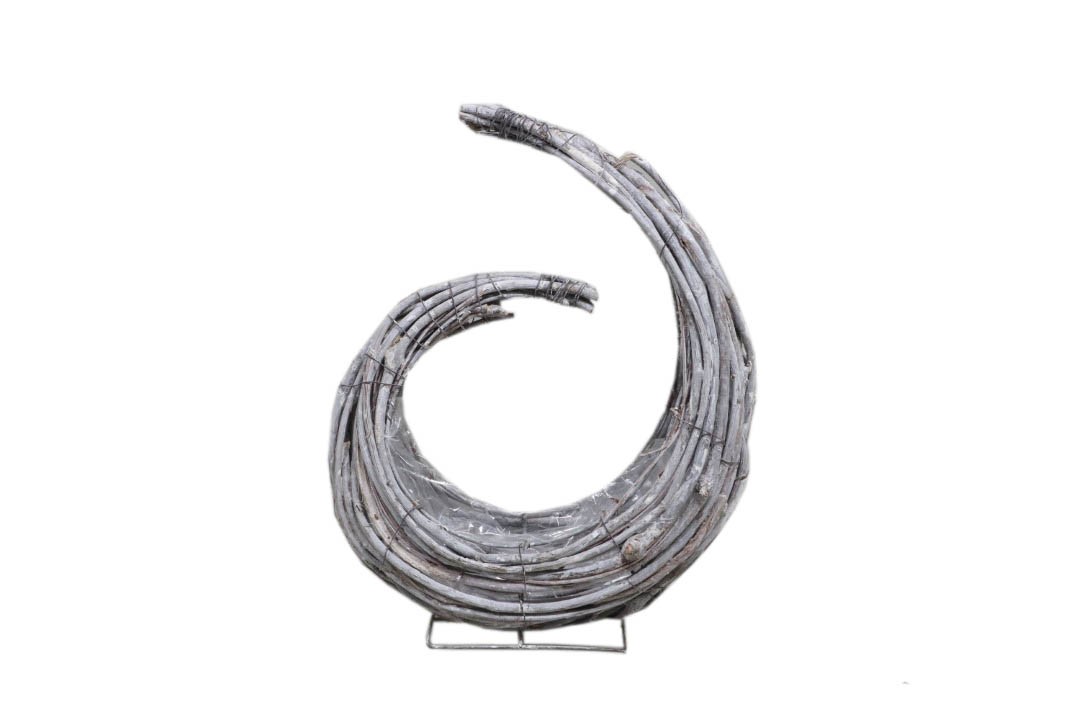 Pflanzmond stehend Rattan gekalkt D38xH28cm