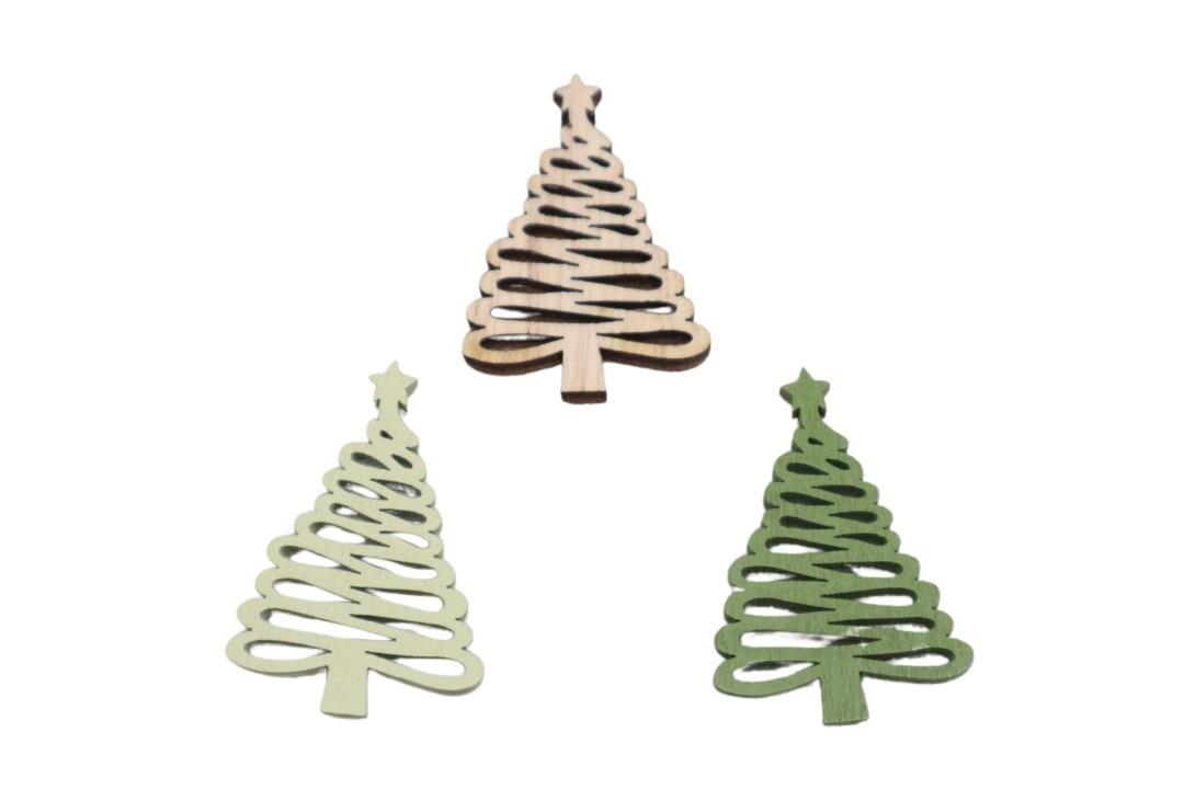 Streuer Tannenbaum  Holz natur-grünmix 4,5x3cm