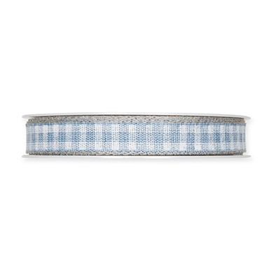 Druckband Karo 15 mm 20 Meter blue/white 421