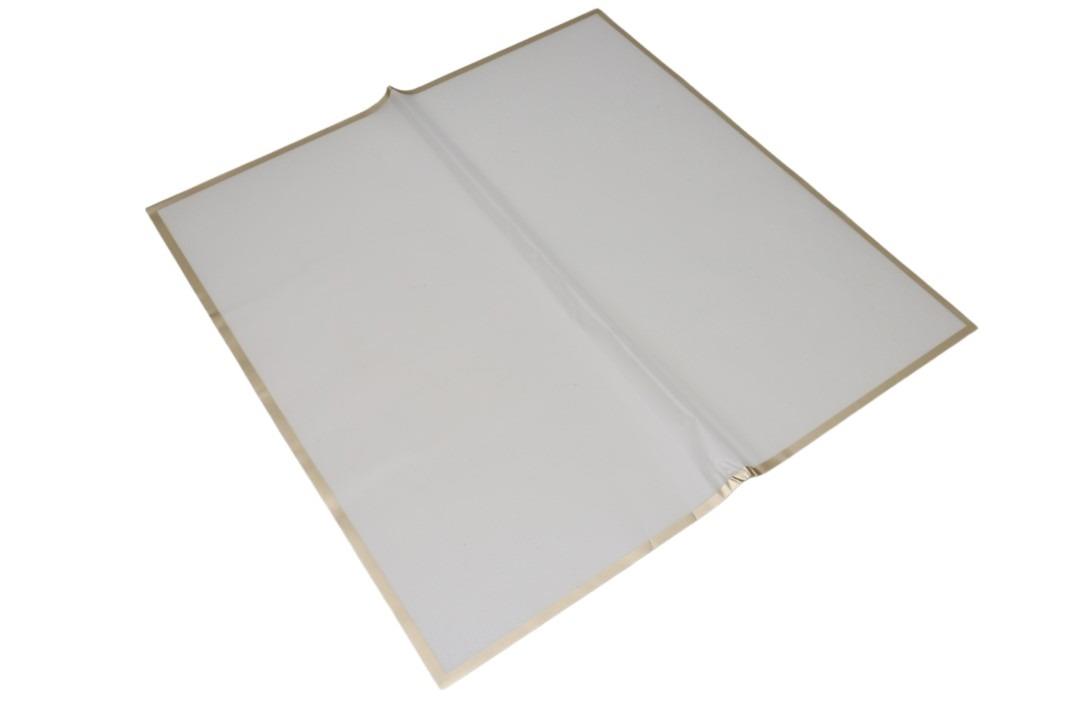 Folienmanschetten quadratisch 58x58 cm weiss m. Goldrand Folienmanschetten quadratisch 58x58 cm weiss m. Goldrand
