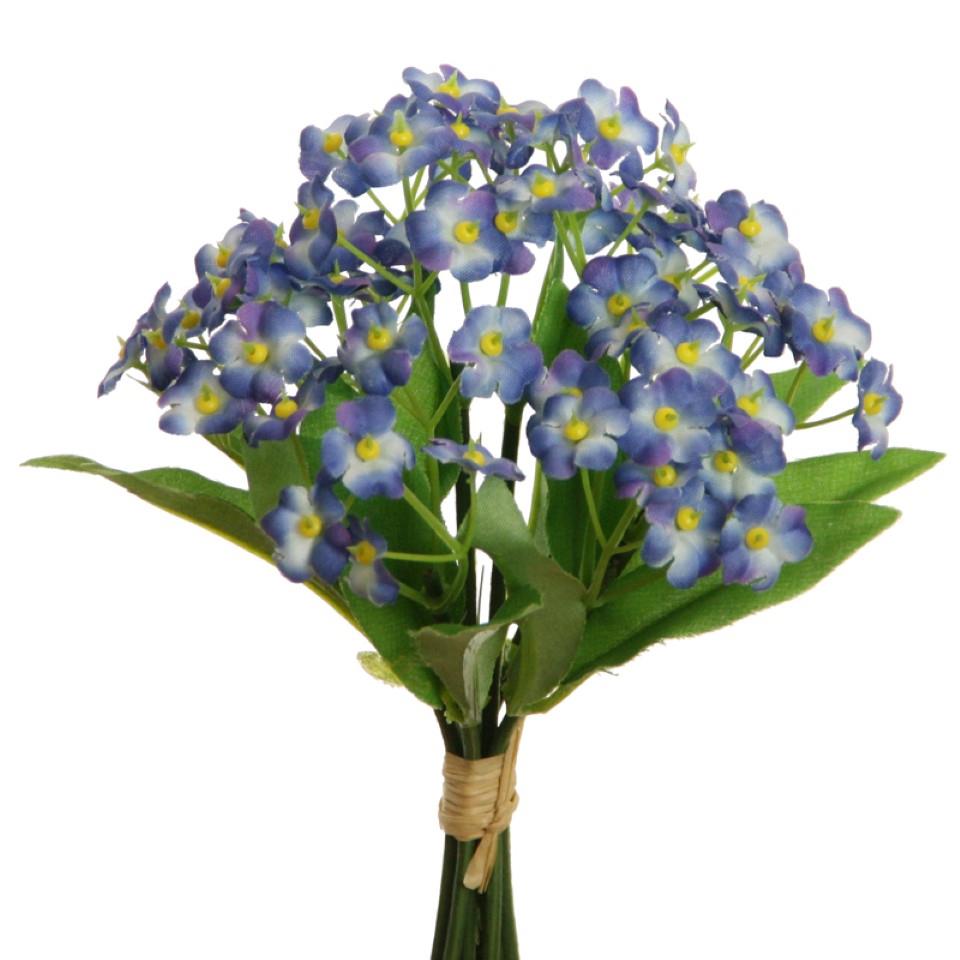 Vergissmeinnicht Strauß 8 Stiele m. Bast gebündelt H17cm