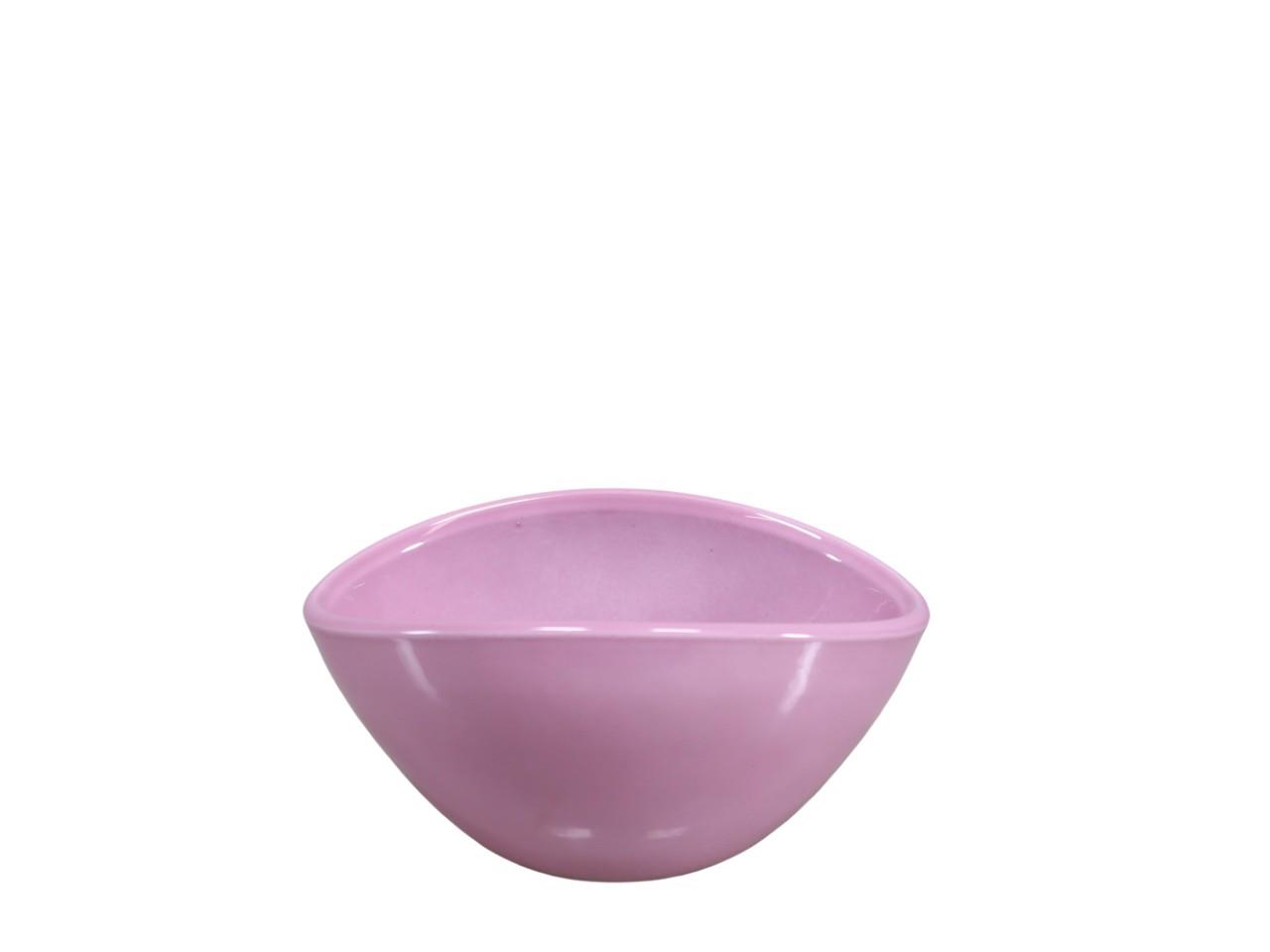 Keramiksteckschale oval altrosa-lasur L15cm