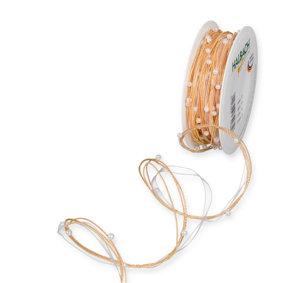 Organza Perlen Kordel 5 mm 15 Meter apricot 20 Organza Perlen Kordel 5 mm 15 Meter apricot 20