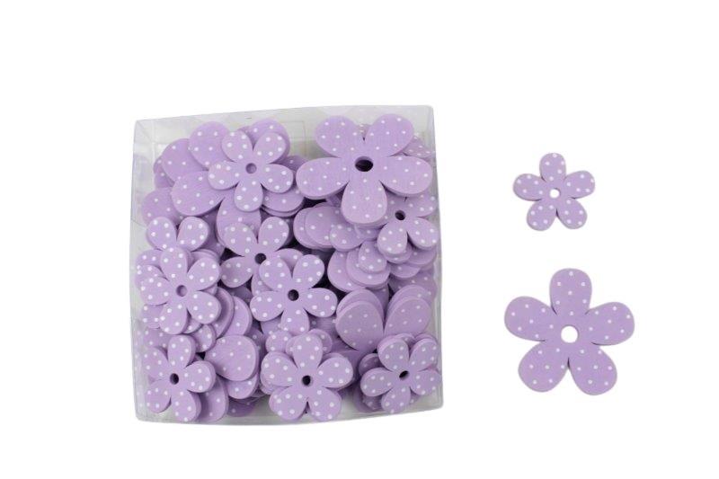 Streuer Blüte mit Pünktchen Holz lila D4+5cm Streuer Blüte mit Pünktchen Holz lila D4+5cm