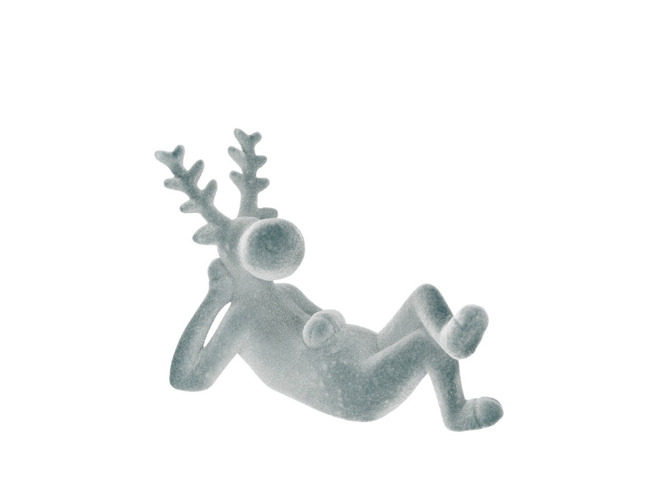 Elch "Flocki" liegend grau L23cm