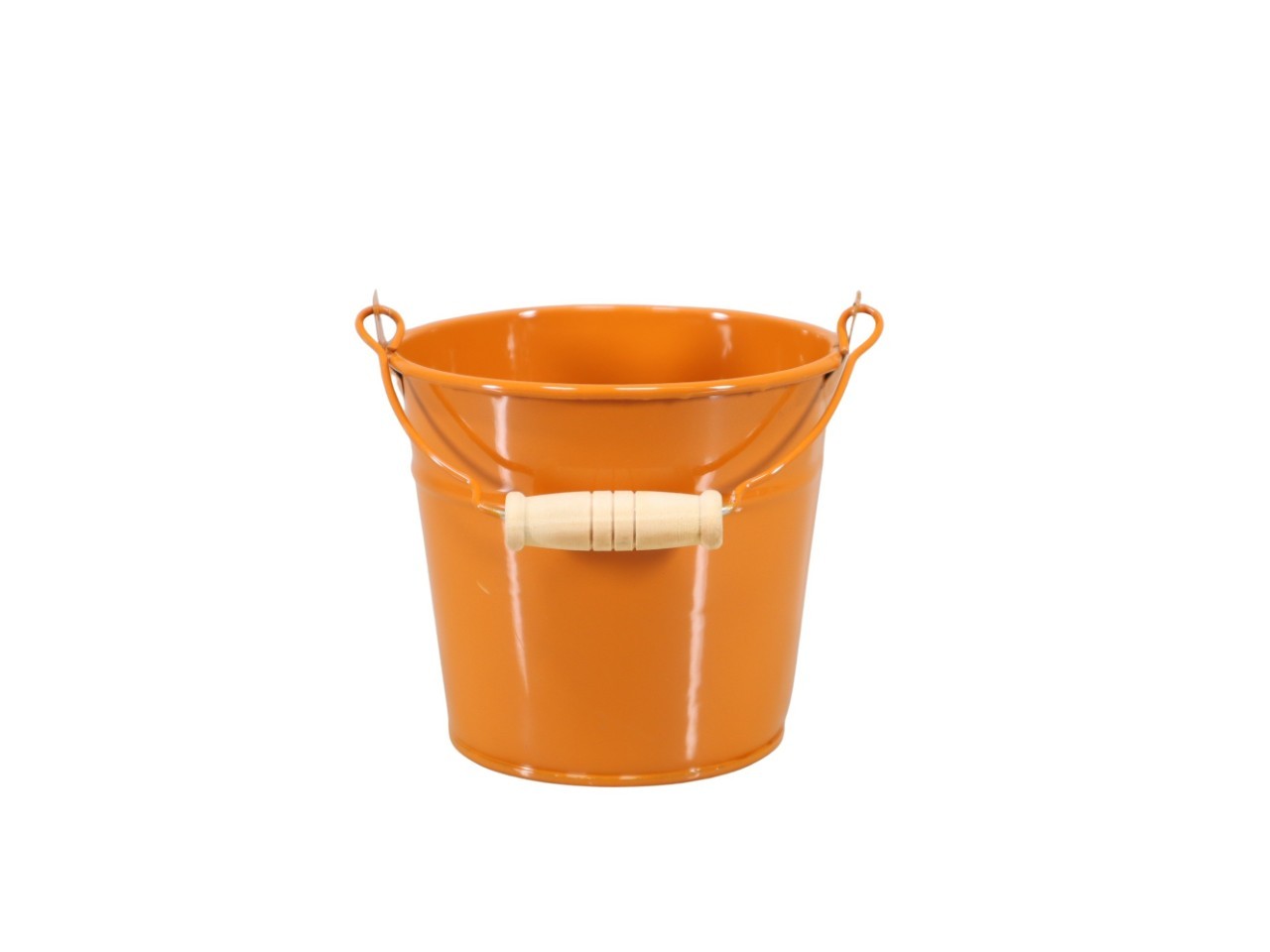 Übertopf mit Henkel Metall kürbisorange D11,5cm