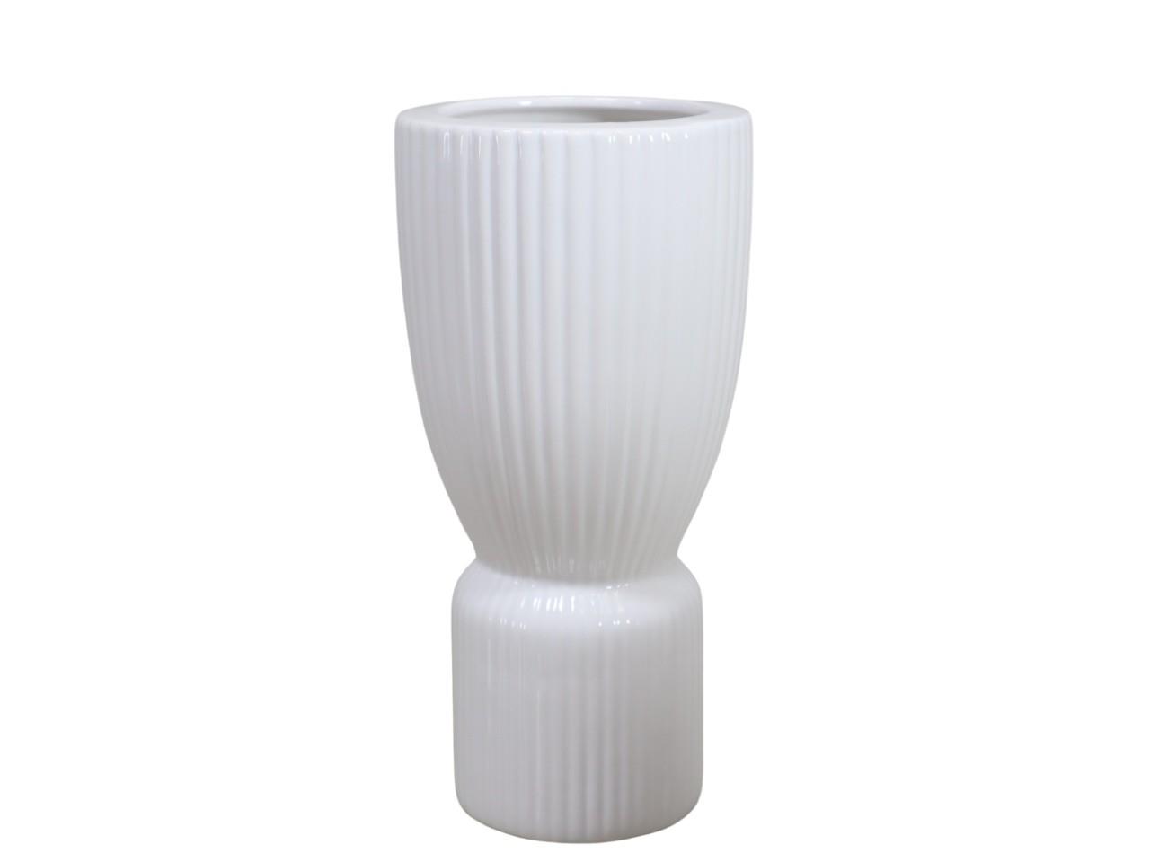 Keramikvase Wave weiss D 11,5 H 25 cm