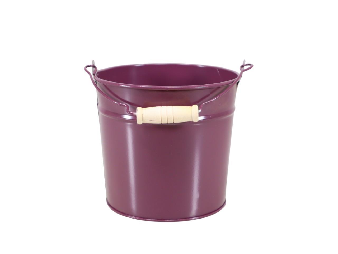 Übertopf mit Henkel Metall aubergine D13,5cm Übertopf mit Henkel Metall aubergine D13,5cm