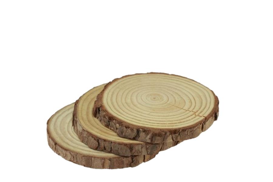 Baumscheibe rund Holz natur D7-12cm sortiert