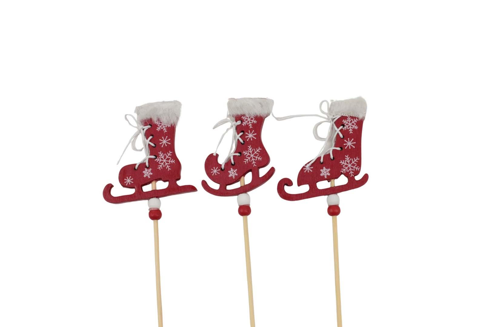 Stecker Schlittschuhe Lutz rot sort. 6 cm Länge 25 cm