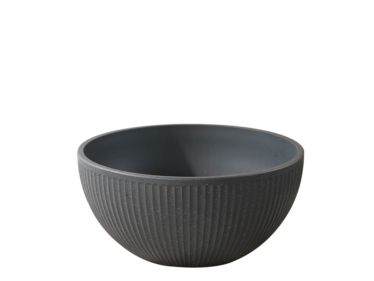 Schale m. Rillen Kunststoff anthrazit D30xH14cm