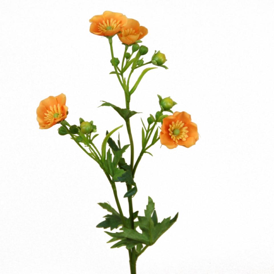 Butterblume Zweig 5 Blüten orange H44cm