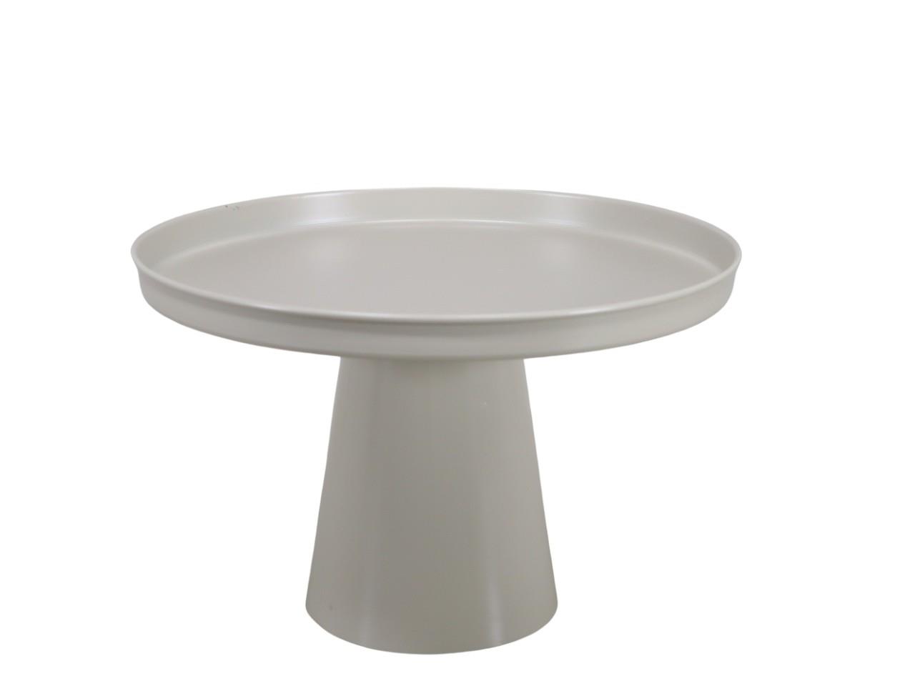 Tablett auf Fuß Metall creme D30xH20cm