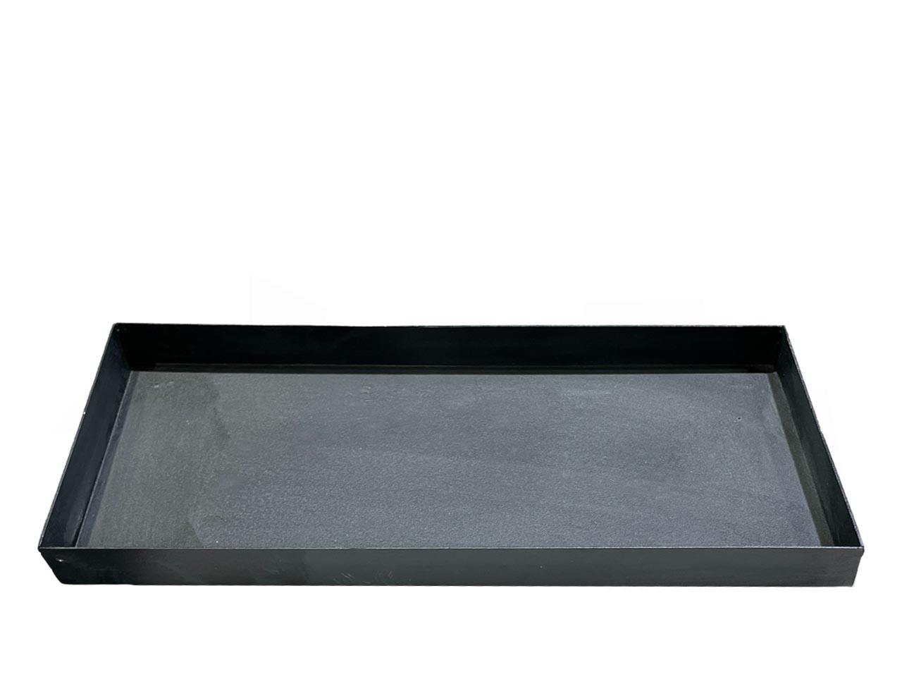 Tablett rechteck m. Rand H2,5cm Metall anthrazit 40x15cm