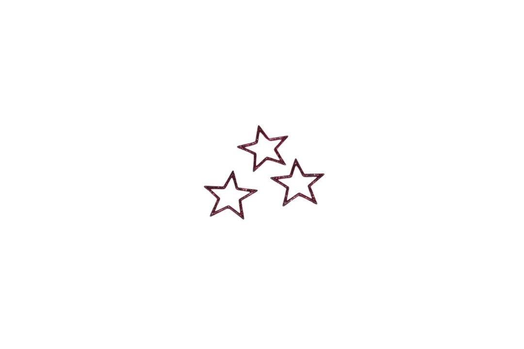 Stern m. Glitzer gefüllt bordeaux D4,4cm