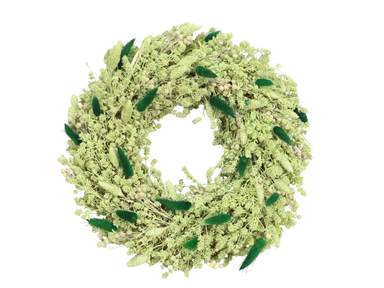 Kranz aus Trockenblumen hellgrün D35 cm