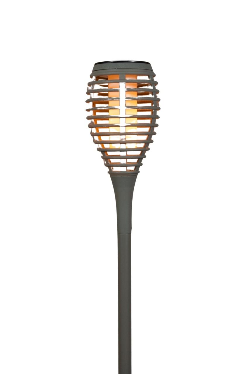 Solarfackel -Thomas- Flammeneffekt m. 12LED 61x10 cm oliv