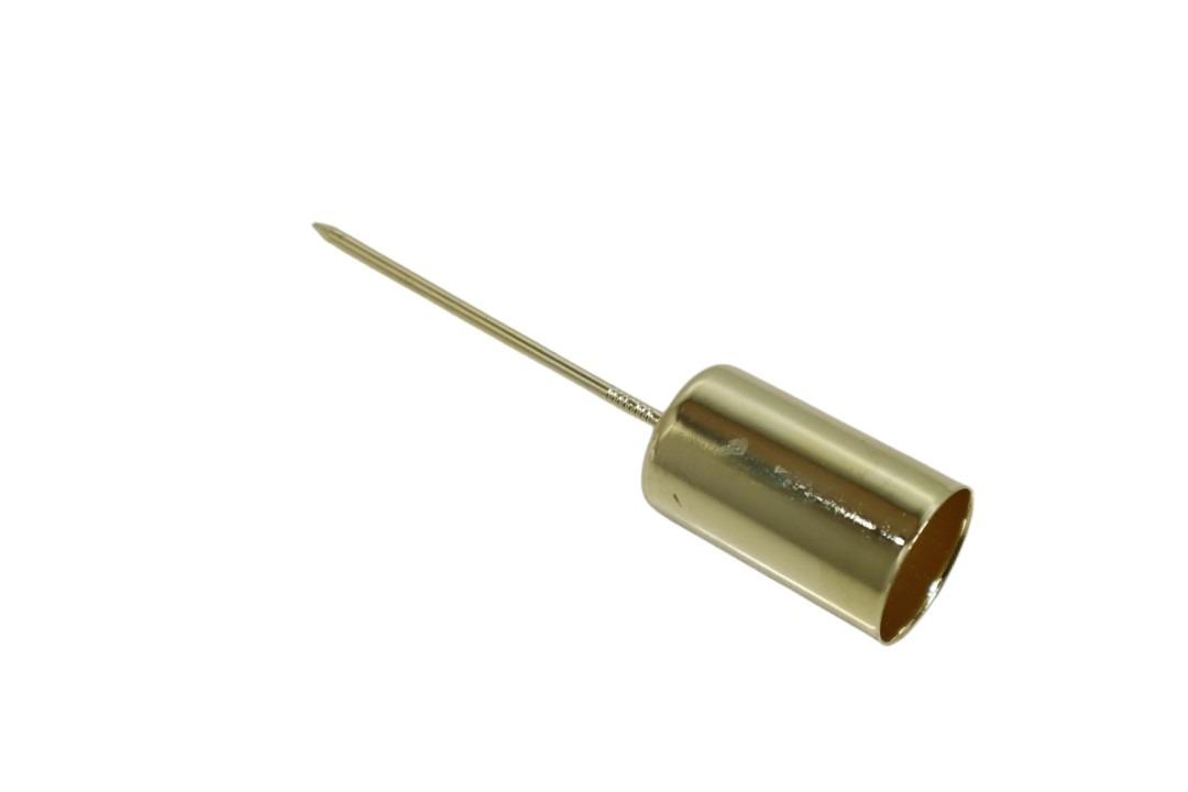 Stabkerzenhalter Metall gold D2,2 H4cm Pin 7cm