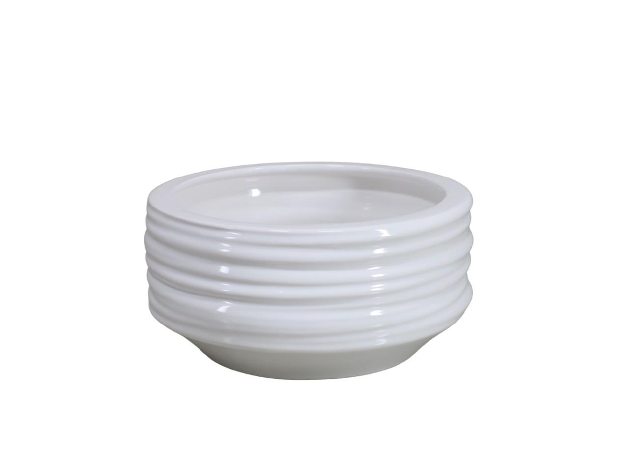 Keramikschale Groove weiss D 19 cm H 10 cm