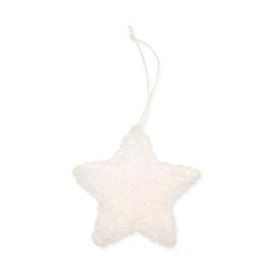 Hänger Stern Teddyfell 9 cm off-white 11