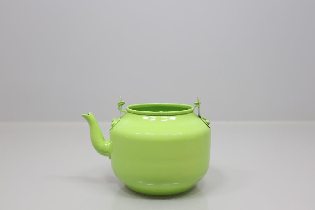 Teekanne für Pflanzen grün Zink 16,5x14cm