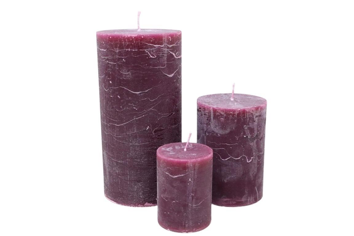 Kerze Rustika 150/100mm beere (burgund)