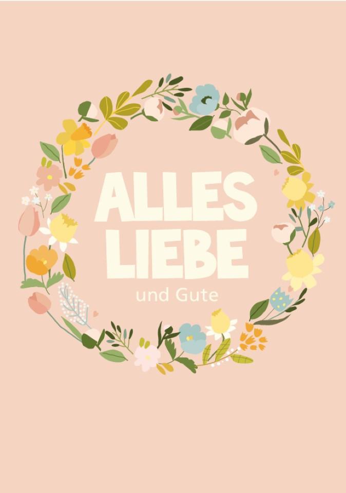 Minikarte Alles Liebe und Gute 7,5x5 cm Minikarte Alles Liebe und Gute 7,5x5 cm