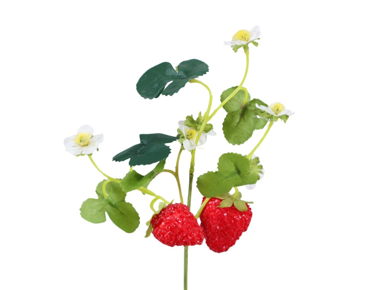 Erdbeer Pick x 2 + 6 Blüten rot Gesamtlänge 28 cm