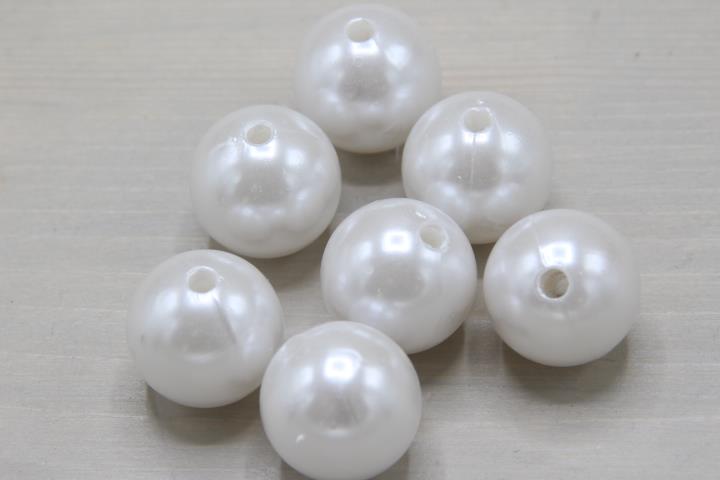 Perlen Kunststoff weiß 30mm 300 Gramm