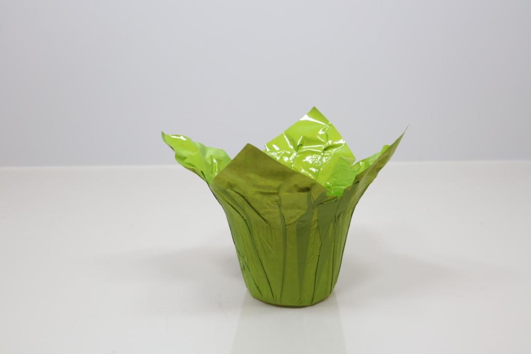 Deco Wraps Ribbed Kraft Papier  wasserfest grün 12cm