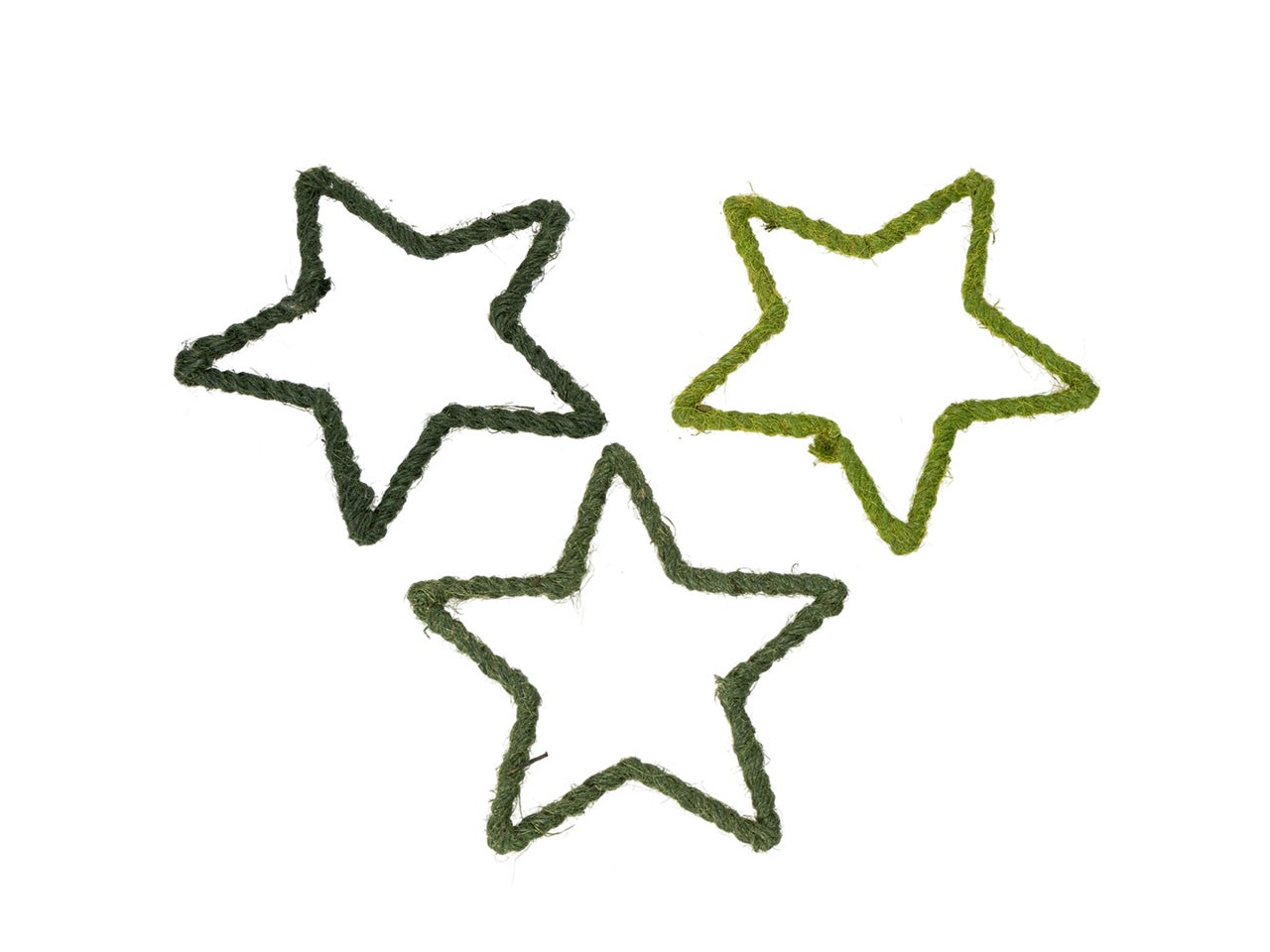 Jute-Dekostern dunkelgrün/grün/hellgrün D15cm