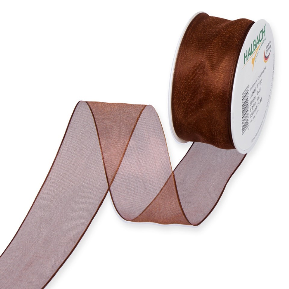 Organza m.Draht 40mm braun96