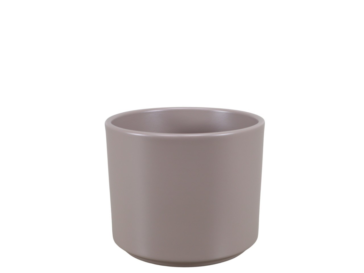 Keramikübertopf Cilindro taupe matt D14cm