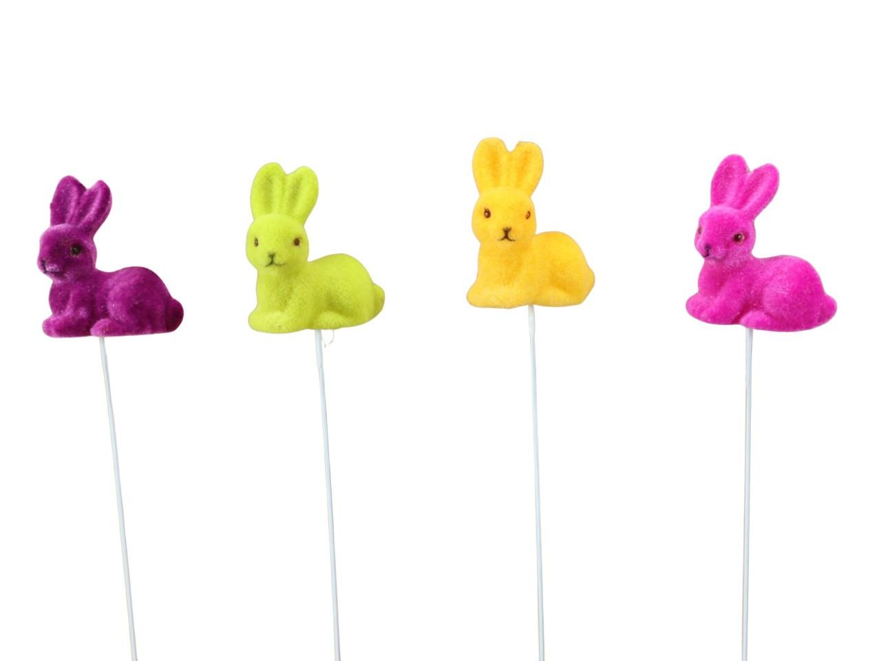 Hasenstcker Kunststoff beflockt farbmix D5cm + Pin