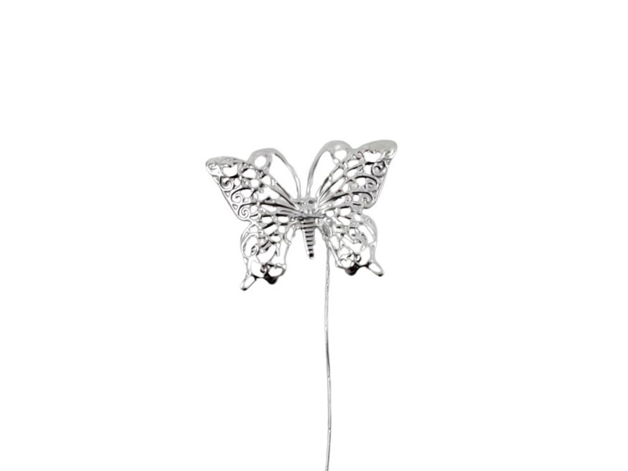 Stecker Schmetterling King silber D3,6xL15cm