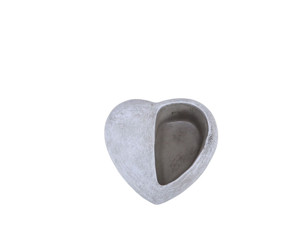 Pflanzherz halb/halb Zement grau D12,5cm