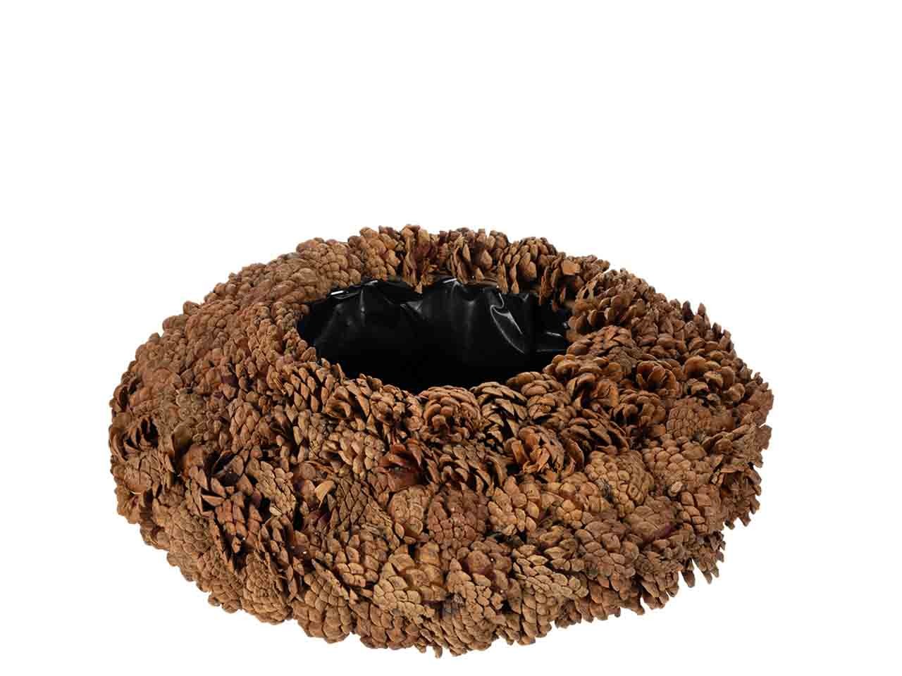 Pflanztopf rund Tannenzapfen braun D 38 Höhe 16 cm