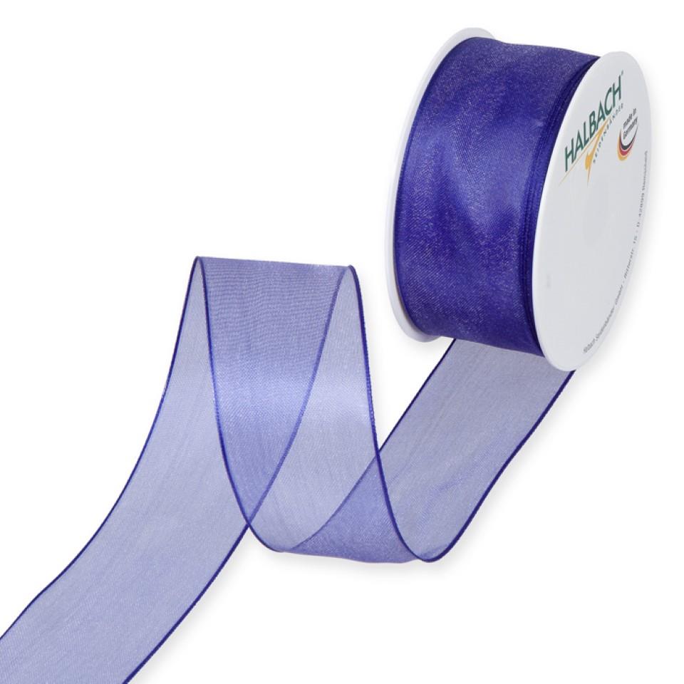 Organza m.Draht 40mm blau005 Organza m.Draht 40mm blau005