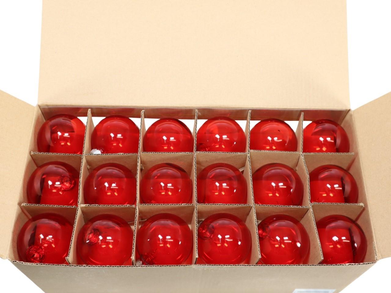 Glaskugel 40 mm 28 Stück rot transparent