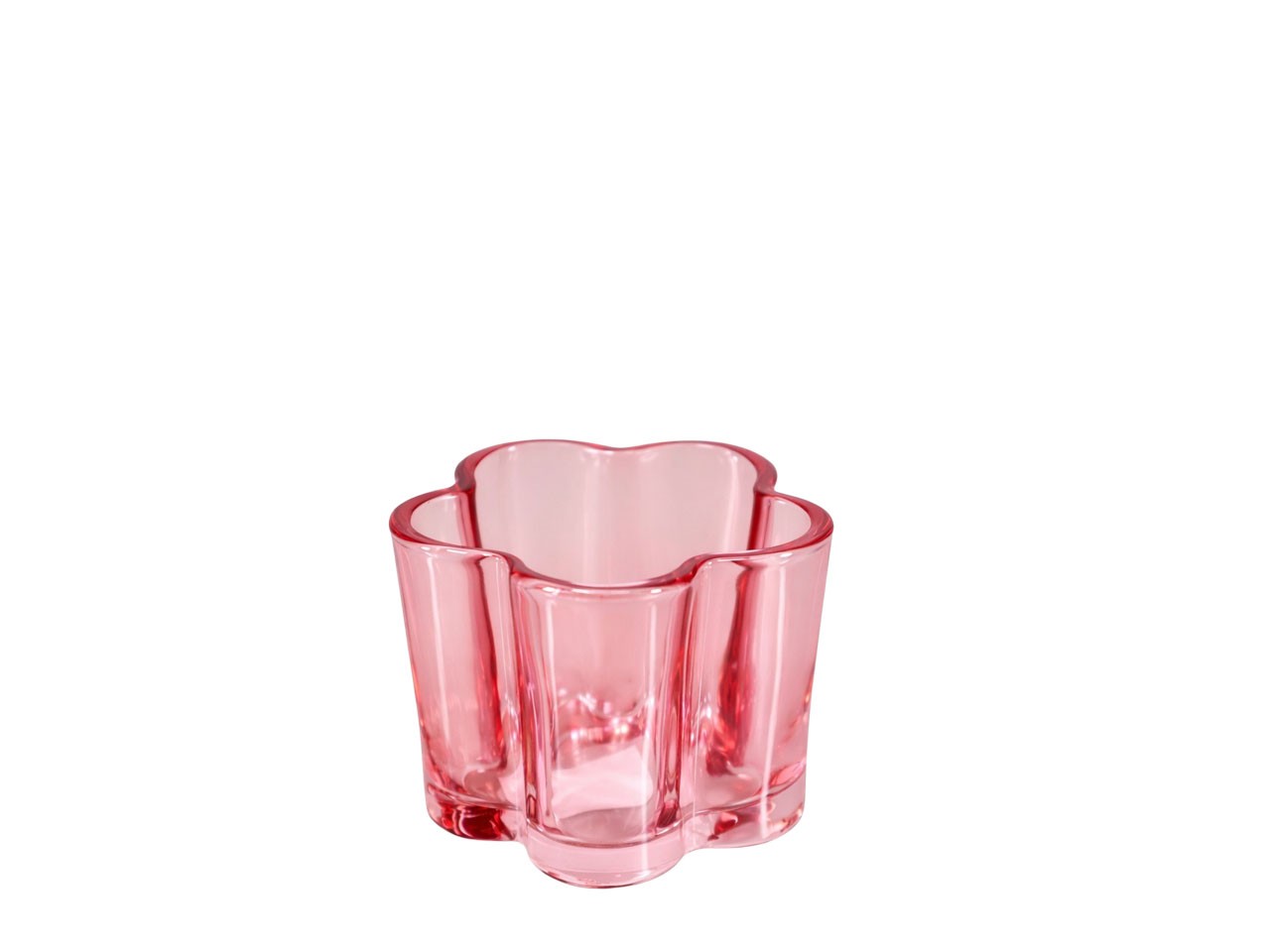 Glasvase Blumenform rosa D7,5xH6cm